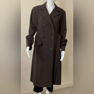 Oscar by Oscar de la Renta Long Double-Breasted Coat – Size 12 (Made in Korea)